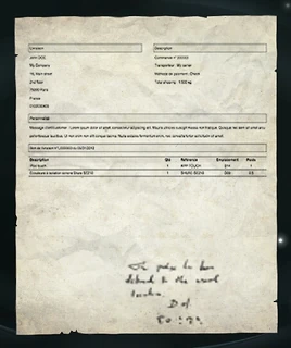 Finbok's delivery slip