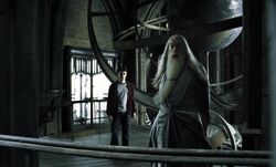 Dumbledore and Harry at the Astronomy Tower HBPF