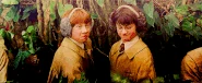 Harry Potter i Ron Weasley podczas zajęć.