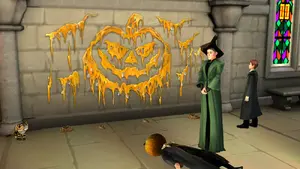 Kürbis-Johnnys Graffiti an der Wand