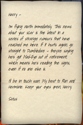 Sirius Black's letter to Harry Potter (1994) II | Harry Potter