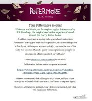 Pottermore e-mail