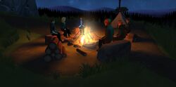 Bill Weasley's crew camping in the Romanian Dragon Sanctuary 3