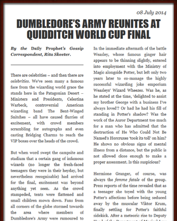 Dumbledore S Army Reunites At Quidditch World Cup Final Harry Potter Wiki Fandom