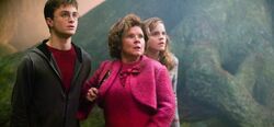 Umbridge, Harry and Hermione in the Forbidden Forest