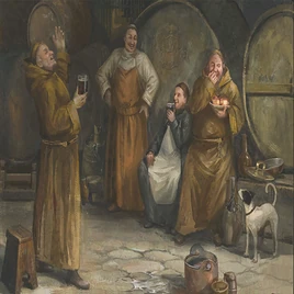 HL Painting FourDrunkMonksAndDog D