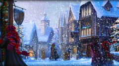 Pottermore background hogsmeade at christmas