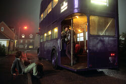 Harry Potter catching the Knight Bus