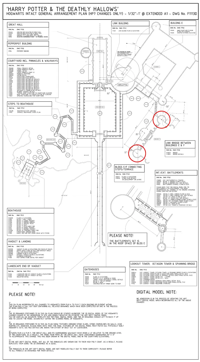 Hogwarts Konstruktionszeichnung