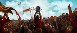 Harry Potter Pottermore Harry Holding Quidditch Cup In A Crowd Moment