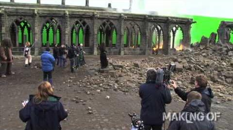 On set for the final chapter of 'Harry Potter and the Deathly Hallows Part 2'