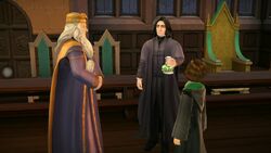 Dumbledore and Snape evaluating potion HM