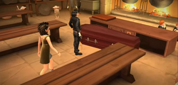 Victor finding his coffin in the kitchens HM734