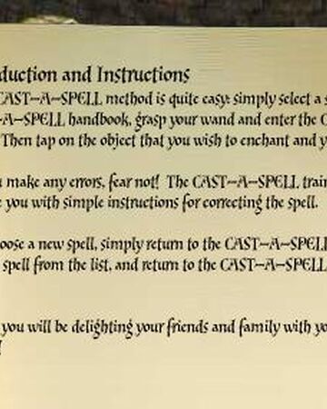 Cast A Spell Handbook Harry Potter Wiki Fandom