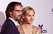 JK Rowling and her husband at the Lumos Fundraising Event