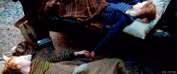 Ron and Hermione sleeping
