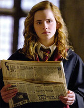Hermione Granger reading The Daily Prophet