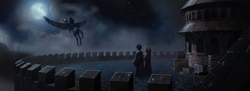 B3C21M4 Sirius flying off on Buckbeak