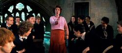 Dolores Umbridge as Defence Against the Dark Arts teacher.jpg