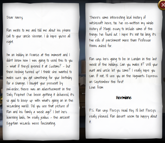 Hermione Granger S Letter To Harry Potter 1993 Harry Potter Wiki Fandom
