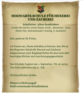 Einladung nach Hogwarts