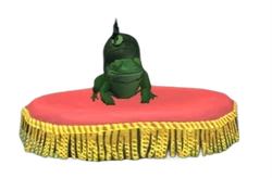 The cushion with a toad in the dormitory