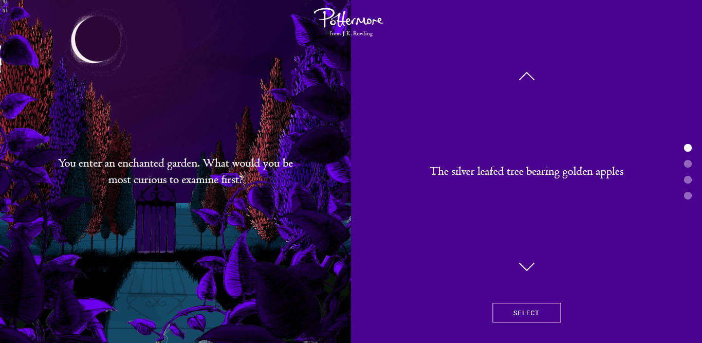 Taking the Pottermore Sorting Quiz 