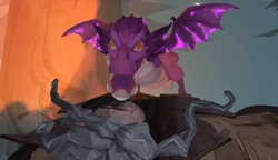 The dragon attacking Kellen