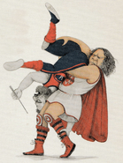 A Warriors player seen wrestling with a Thundelarra Thunderers player