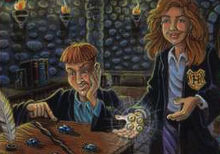 Hermione and Ron practising this spell in class