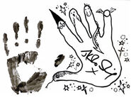 Rowling's handprint