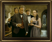 Slughorn, two boys and a girl