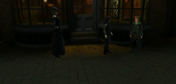 Dark Witch approaching Jacob's sibling and Merula in Knockturn Alley HM510