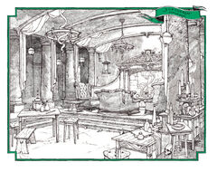 Slytherin-common-room-house-editions-levi-pinfold