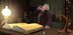 Ollivander drinking the counter-serum HM715