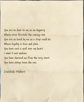 Dulcibella Philbert letter