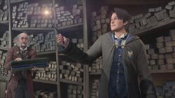 Unidentified 19th-century Hogwarts student getting their wand HL