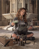 Hermione brewing Polyjuice Potion