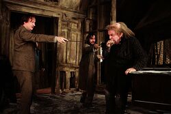 Pettigrew pathetically begging Sirius Black and Remus Lupin for mercy