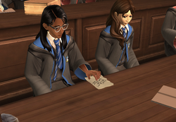 Jacob’s Sibling passing a note to Rowan in Charms class