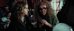 Trelawney reading Hermione Granger's palm in Divination POAF