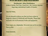 Hogwarts-Annahmeschreiben