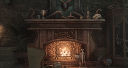 Fireplace at Slytherin Common Room HL