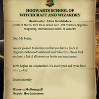 Hogwarts Acceptance Letter Harry Potter Wiki Fandom