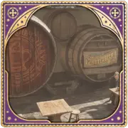 Бочки со сливочным пивом около «Трёх мётел» в Хогсмиде