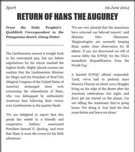 Return of Hans the Augurey (Evening Prophet)