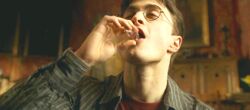 Harry drinking Felix Felicis