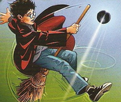 Twirl: Whirling about of the broomstick, in attempt to dodge something, usually either a player or a Bludger.