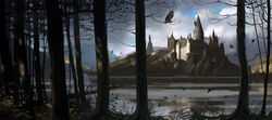 HogwartsCastle WB F4 HogwartsThroughTheTrees Illust 100615 Land