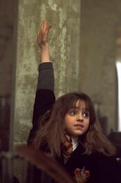 Hermione with her Hand Up
